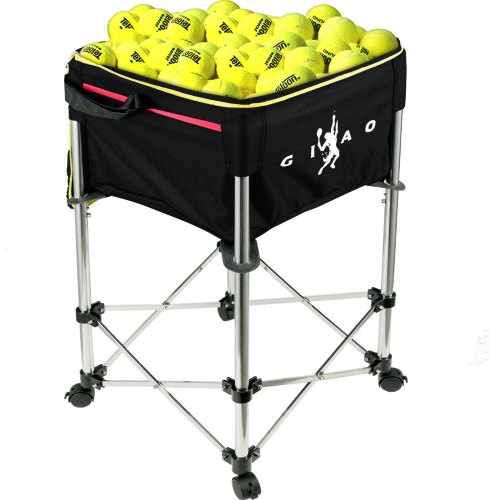 VEVOR Tennis Ball Cart Trolleys Basket 160 Balls Capacity w/ Wheels Portable