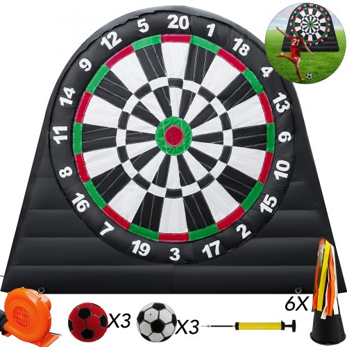 10x10ft Inflatable Soccer Darts Board W/ Pump 6pcs Ball Dart Oxford Material