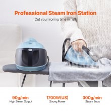 VEVOR Centrale Vapeur 1700W Fer à Vapeur pour Vêtements avec Réservoir d'Eau 1,8L pour la Maison