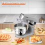 VEVOR 6 in 1 Stand Mixer, 450W Multifunctional Electric Mixer with Tilt-Head, 6 Speeds and LCD Screen Timing, 7.4Qt Stainless Bowl, Dough Hook, Flat Beater, Whisk, Scraper, Grinder, Stuffer, Slicer