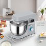 VEVOR Stand Mixer, 450W Electric Dough Mixer with 6 Speeds LCD Screen Timing, Tilt-Head Food Mixer with 7.4Qt Stainless Steel Bowl, Dough Hook, Flat Beater, Whisk, Splash-Proof Cover - Metal 7.4Qt