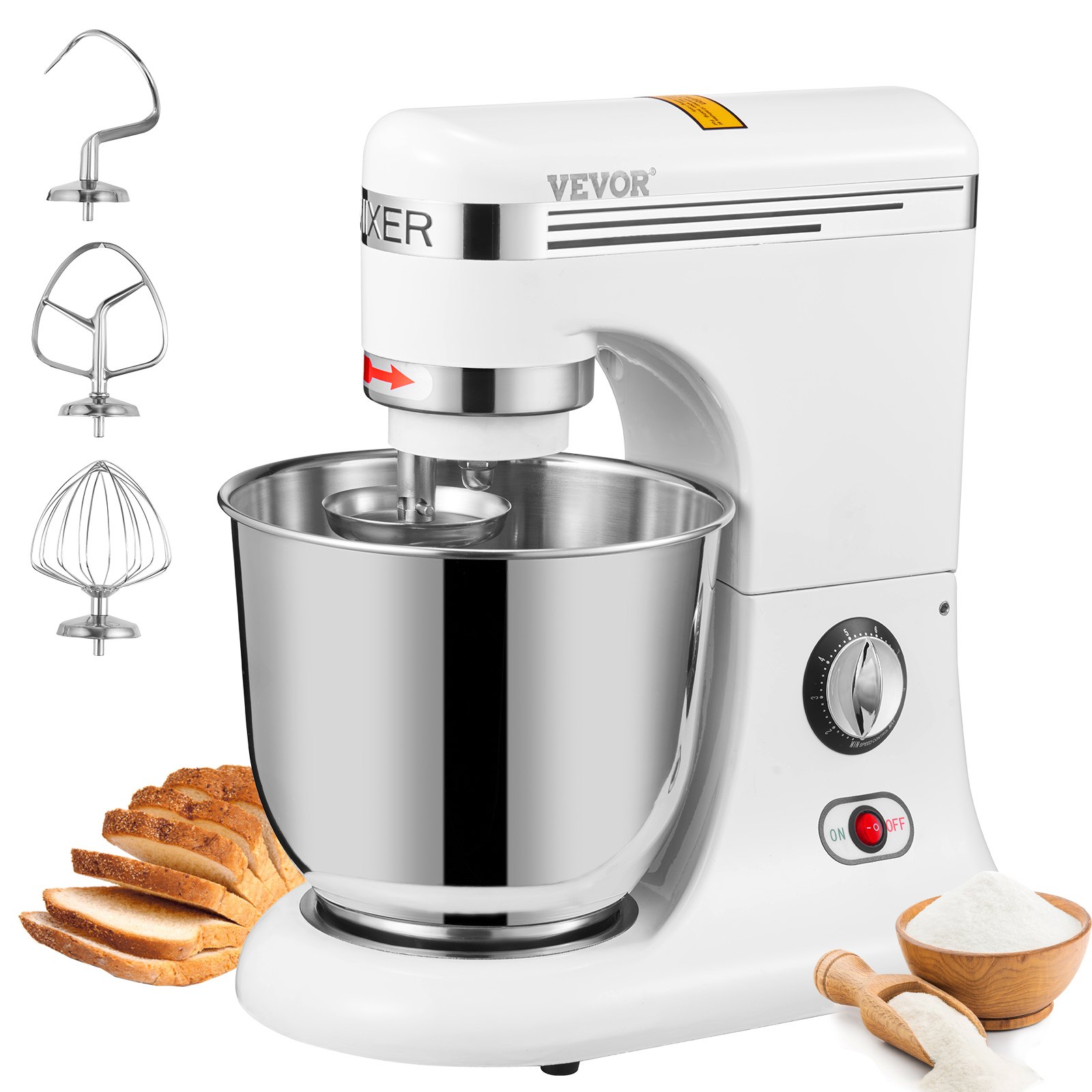 600W Stand Mixer 11-Speed Tilt-Head Dough Mixer 7.4 Qt Bowl 3 Attachments 600W Stand Mixer 11-Speed Tilt-Head Dough Mixer 7.4 Qt Bowl 3 Attachments