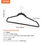 VEVOR Velvet Hangers 50 Pack Black Non-Slip Hangers med 360 graders dreibar krok