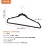VEVOR Hangers, 11lbs Load-Bearing, 50 Pack Black Velvet Hangers with 360 Degree Swivel Hook & 0.2 in Ultra-Thin Design, Non-Slip Space Saving Hangers, Fit for Silk Garments, Coats, Sweaters & Straps