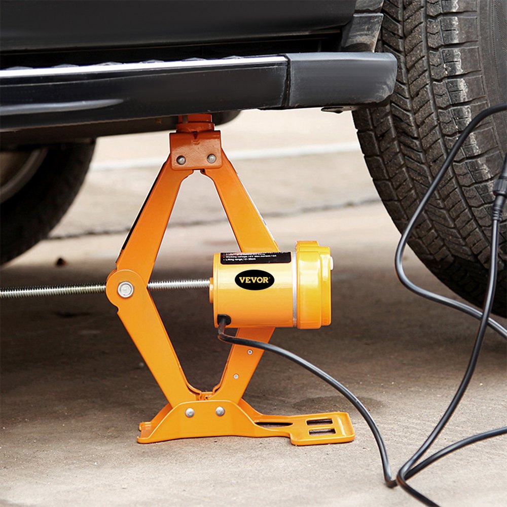 2.5 Ton Automotive Electric Scissor Car Jack Lift 100w Comie Wrench 12v Dc Power