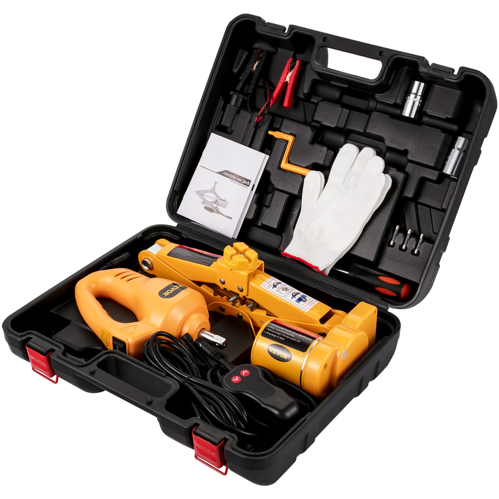 2.5 Ton Automotive Electric Scissor Car Jack Lift 100w Comie Wrench 12v Dc Power