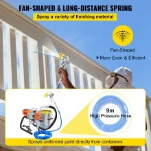 VEVOR High Pressure Airless Wall Paint Spray Gun Sprayer 600W Machine Spraying