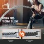 workout with VEVOR battle rope in gym, showcasing durable 600d oxford nylon protective sleeve vs no sleeve.