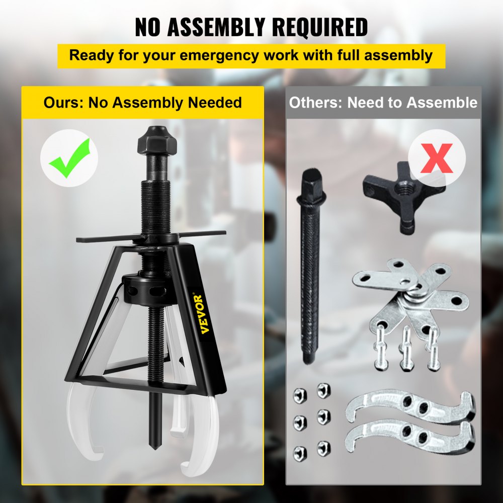 VEVOR 3 Gear Jaw Puller, 20 Ton/44080 LBS Capacity Manual Puller, 19" - 24.5" Spread Reach and 4.9" - 12" Spread Range, 20" Lead Screw Length Gear Removal Tools For Slide Gears, Pulleys, and Flywheels