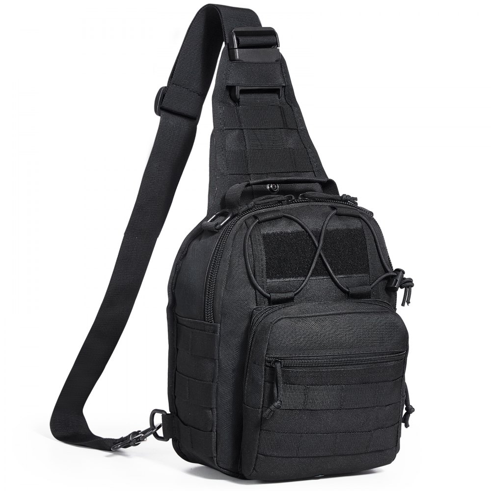 VEVOR Tactical Sling Bag 10L Military Rover Shoulder Sling Backpack Black