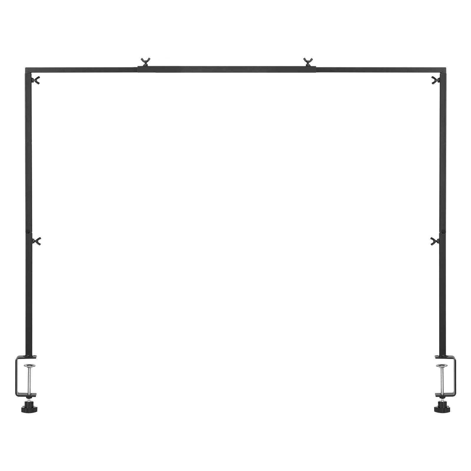 VEVOR Over The Table Rod Stand with Clamps, 13"-42" Tall & 28"-98" Length Adjustable, Metal Table Arch Stand, Tabletop Balloon Arch Frame for Wedding Birthday Party Christmas Decorations, Black