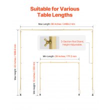 Over The Table Rod Stand with Clamp Party Arch Frame Decor 28"-98" L Adjustable