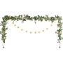 VEVOR Over The Table Rod Stand with Clamps, 13"-42" Tall & 28"-98" Length Adjustable, Metal Table Arch Stand with Rattan, Tabletop Balloon Arch Frame for Wedding Birthday Christmas Decorations, Gold
