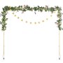VEVOR Over The Table Rod Stand with Clamps, 13"-42" Tall & 28"-98" Length Adjustable, Metal Table Arch Stand with Rattan, Tabletop Balloon Arch Frame for Wedding Birthday Christmas Decorations, Gold