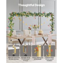 Over The Table Rod Stand with Clamps 28"-98" L Adjustable Table Arch Stand Party