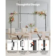 VEVOR 2Pcs Over The Table Rod Stand Arch Frame 28-98 in L Adjustable Clamp Décor