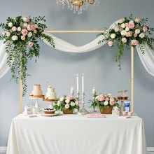 2Pcs Over The Table Rod Stand with Clamp Arch Frame Decor 28"-98" L Adjustable