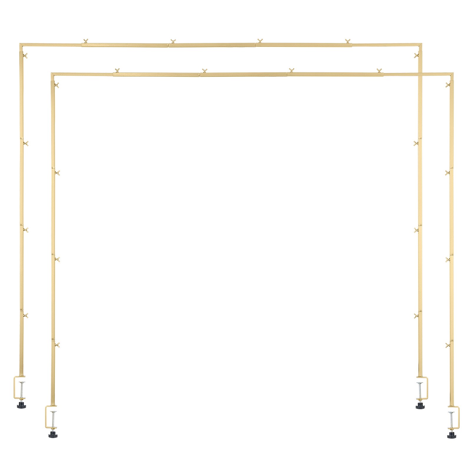 VEVOR Over-The-Bord Stativ med Klemmer, 13"-42" Høy og 28"-98" Lengdejusterbar, 2-pakning bordbuestativ, Bordballongbueramme for Bryllup, Bursdagsfest, Julepynt, Gull