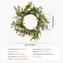 VEVOR Artificial Decorative Wreath, 22 in, Pink Green, Decorated with Daisies, Babysbreath, Buds, Year Round Wreath for All Seasons Indoor and Outdoor Home Wall Window Festival Wedding Decorations