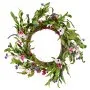 VEVOR Artificial Decorative Wreath, 22 in, Pink Green, Decorated with Daisies, Babysbreath, Buds, Year Round Wreath for All Seasons Indoor and Outdoor Home Wall Window Festival Wedding Decorations