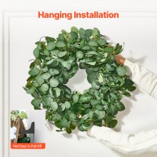 VEVOR Artificial Decorative Wreath 26 in Green Eucalyptus Leaves Year Round