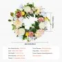VEVOR Artificial Decorative Wreath, 60.96 cm, White Pink Yellow, Decorated with Peonies, Hydrangeas, Year Round Wreath for All Seasons Indoor and Outdoor Home Wall Window Festival Wedding Decorations