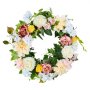 VEVOR Artificial Decorative Wreath, 60.96 cm, White Pink Yellow, Decorated with Peonies, Hydrangeas, Year Round Wreath for All Seasons Indoor and Outdoor Home Wall Window Festival Wedding Decorations