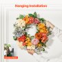 Decorative Wreath 24 in Red Orange Yellow Hydrangeas Roses Year Round Wreath