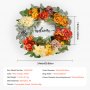 VEVOR Artificial Decorative Wreath, 60.96 cm, Red Orange Yellow, Decorated with Hydrangeas, Roses, Wooden Sign, Year Round Wreath for All Seasons Indoor and Outdoor Home Wall Window Festival Decor