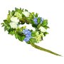 VEVOR Artificial Decorative Wreath, 23 in, Blue White Green, Decorated with Hydrangeas, Roses, Berries, Vines, Year Round Wreath for All Seasons Indoor and Outdoor Home Wall Window Festival Decor
