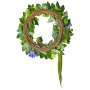 VEVOR Artificial Decorative Wreath, 23 in, Blue White Green, Decorated with Hydrangeas, Roses, Berries, Vines, Year Round Wreath for All Seasons Indoor and Outdoor Home Wall Window Festival Decor