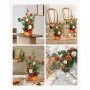 VEVOR Standing Artificial Flowers Arrangements 4 PCS, 450 mm Tall Faux Flower Decorations for Wedding Aisle Runner Chair, Orange Floral Centerpieces for Ceremony Reception Party Outdoor Decor