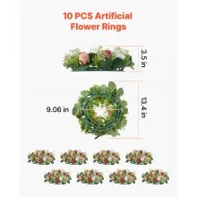 Artificial Wreath Rose Flower Wreaths for Wedding Arrangement Centerpiece 10 PCS