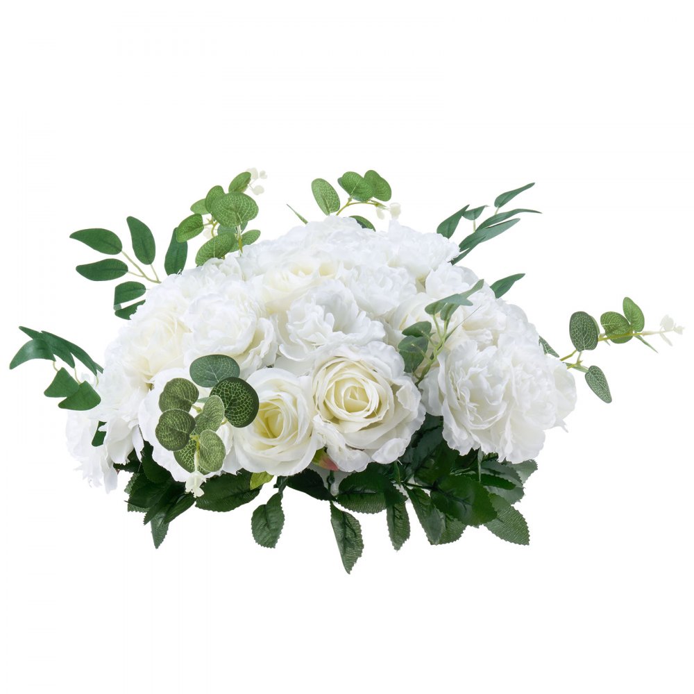 VEVOR Flower Balls Arrangement Bouquet 10 PCS, 17.7-Inch Diameter Artificial Flower Balls Wedding White Roses Centerpieces, Faux Flowers Arrangements for Wedding Centerpiece Home Table Decorations