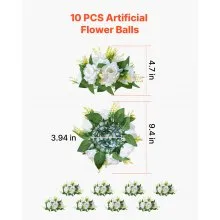 VEVOR Flower Balls for Wedding Centerpieces 9.5-Inch Flower Arrangement 10 PCS