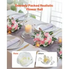 Flower Balls for Wedding Centerpieces Fake Flower Arrangement Pink + White 10PCS