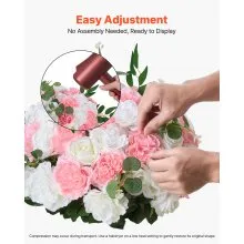 Flower Balls for Wedding Centerpieces Fake Flower Arrangement Pink + White 10PCS