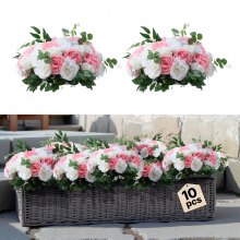 Flower Balls for Wedding Centerpieces Fake Flower Arrangement Pink + White 10PCS