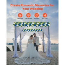 Flower Balls for Wedding Centerpieces Fake Flower Arrangement Blue + White 10PCS
