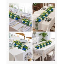 Flower Balls for Wedding Centerpieces Fake Flower Arrangement Blue + White 10PCS