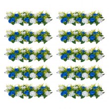 Flower Balls for Wedding Centerpieces Fake Flower Arrangement Blue + White 10PCS