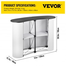 VEVOR Portable Tradeshow Podium Table Display Exhibition Counter Stand Booth Fair with Wall Bags 51" X 15.7" X 38.5"