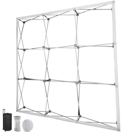 8 X 8ft Tension Fabric Backdrop Booth Frame Straight Pop Up Display Stand-3x4