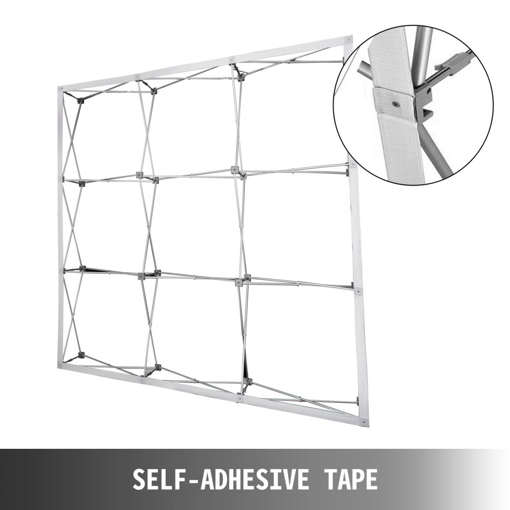 8 X 8ft Tension Fabric Backdrop Booth Frame Straight Pop Up Display Stand-3x4