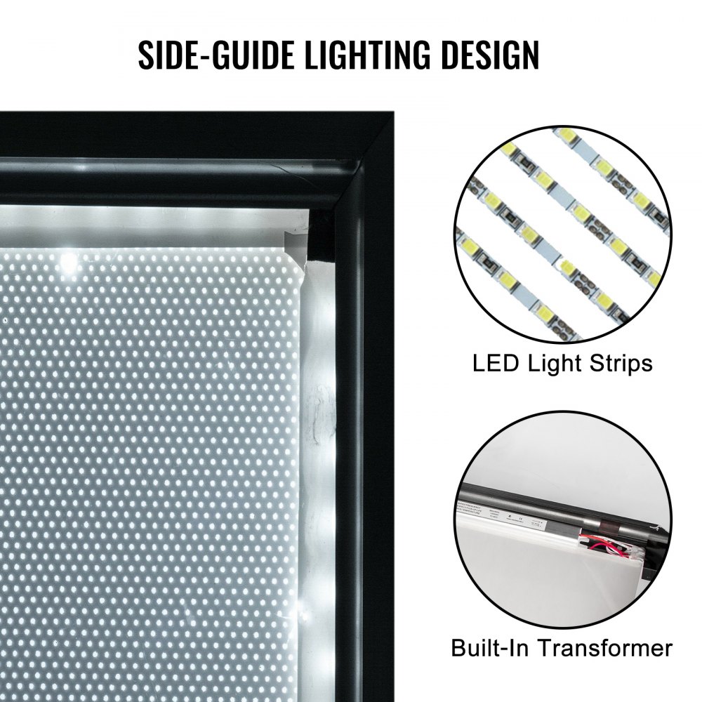 Vevor Led Poster Frame Led Movie Poster Display 12 "x 17" A3 Marco de póster retroiluminado