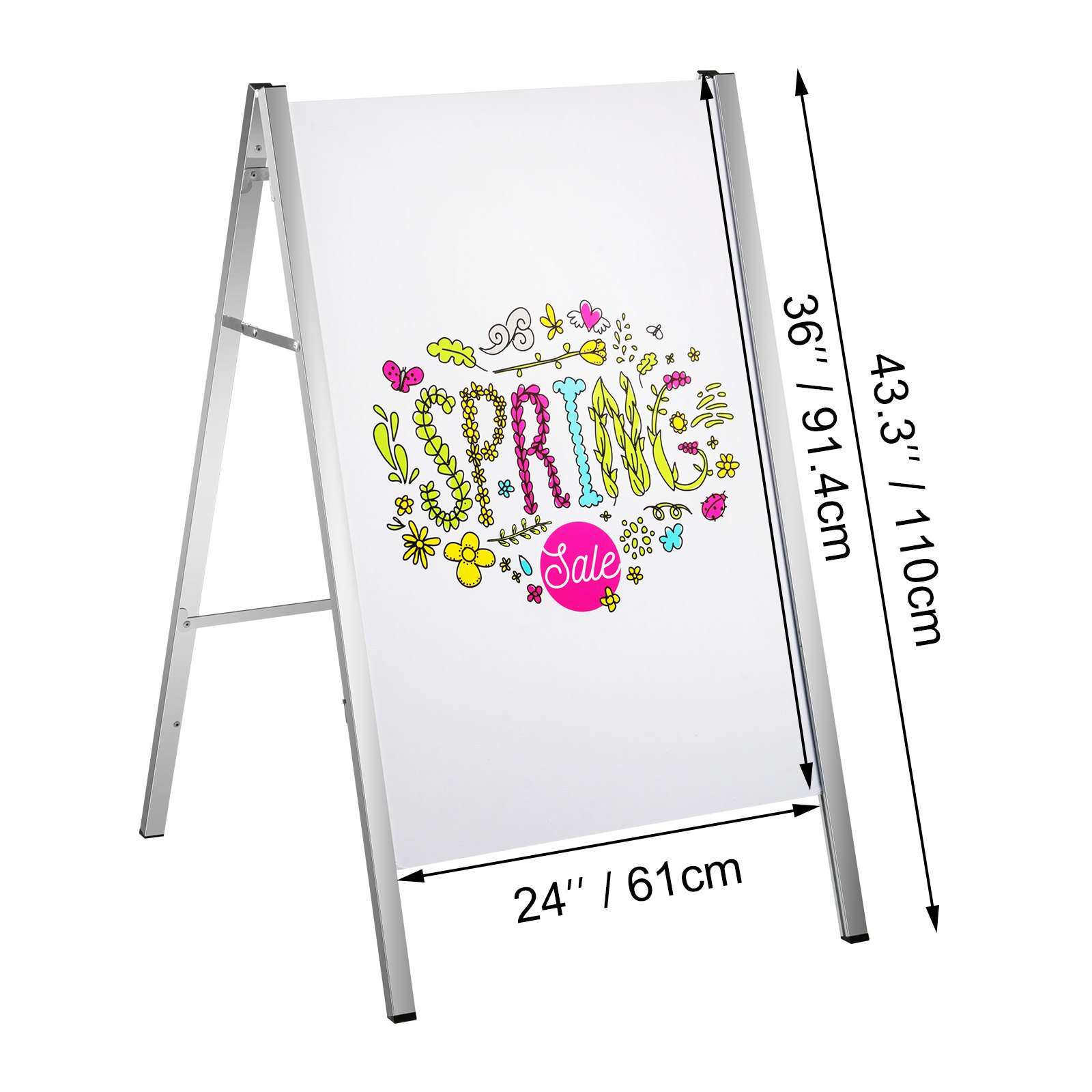 VEVOR A Board Sign A Frame Sandwich Board Advertising Display Poster 60x90