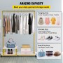 VEVOR Clothing Garment Rack, 47.2"x14.2"x63.0", Heavy-Duty Clothes Rack w/Bottom Shelf & Side Shelf, 4 Swivel Casters, Sturdy Steel Frame, Rolling Clothes Organizer for Retail Store Boutique, Gold