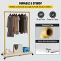 VEVOR Clothing Garment Rack, 100 x 36 x 150 cm, Heavy-duty Clothes Rack w/ Bottom Shelf, 4 Swivel Casters, Sturdy Steel Frame, Rolling Clothes Organizer for Laundry Room Retail Store Boutique, Gold
