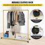 VEVOR Clothing Garment Rack, 150 x 36 x 160 cm, Heavy-duty Clothes Rack w/ Bottom Shelf, 4 Swivel Casters, Sturdy Steel Frame, Rolling Clothes Organizer for Laundry Room Retail Store Boutique, Gold