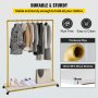 VEVOR Clothing Garment Rack, 120 x 36 x 160 cm, Heavy-duty Clothes Rack w/ Bottom Shelf, 4 Swivel Casters, Sturdy Steel Frame, Rolling Clothes Organizer for Laundry Room Retail Store Boutique, Gold